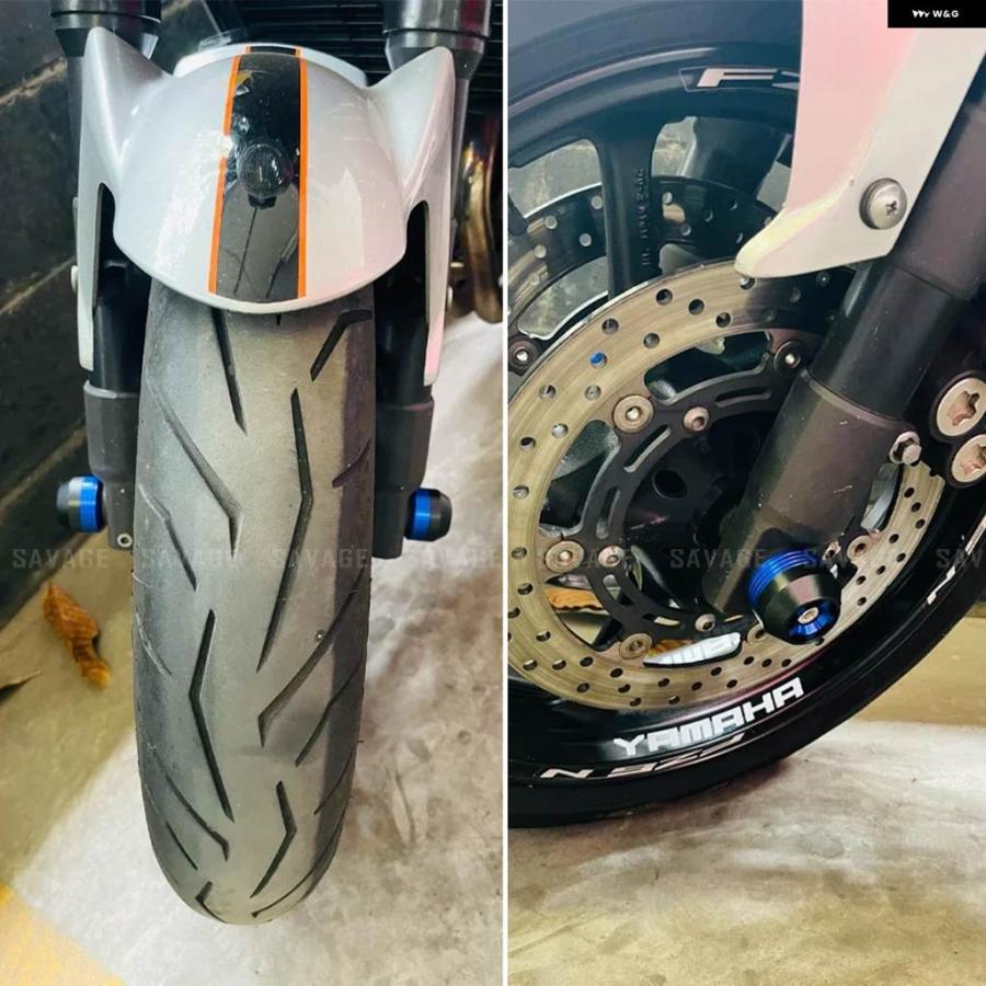 ブランド登録なし - 並行輸入品向こう正面後押し アクスル 民族音楽 衝突 スライダー ヤマハ FZ6N FZ6S FZ6 N/S 2004-2009 FAZER 自動二輪車 付属品 銀輪 律動的な調子