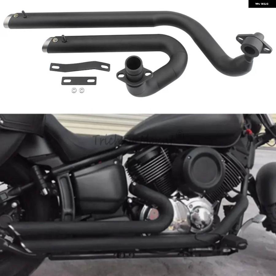 並行輸入品バイク 排気は ヤマハ DRAGSTAR 650 XVS650 V-STAR650 オールイヤー取り付けが簡単で着脱式 サイレンサー 付き_3