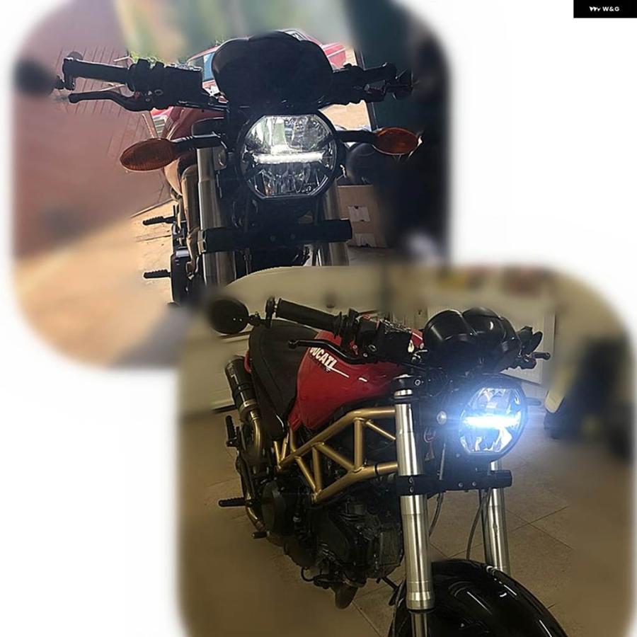 並行輸入品カフェレーサー モダンレトロ スタイル カスタム LED ヘッドライト 運転灯 CR150 旧学校_6