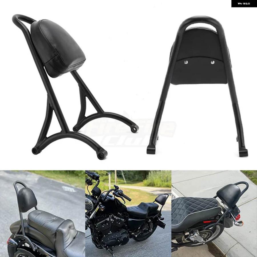 並行輸入品ブラック バイク シーシーバー クッション パッド ハーレー