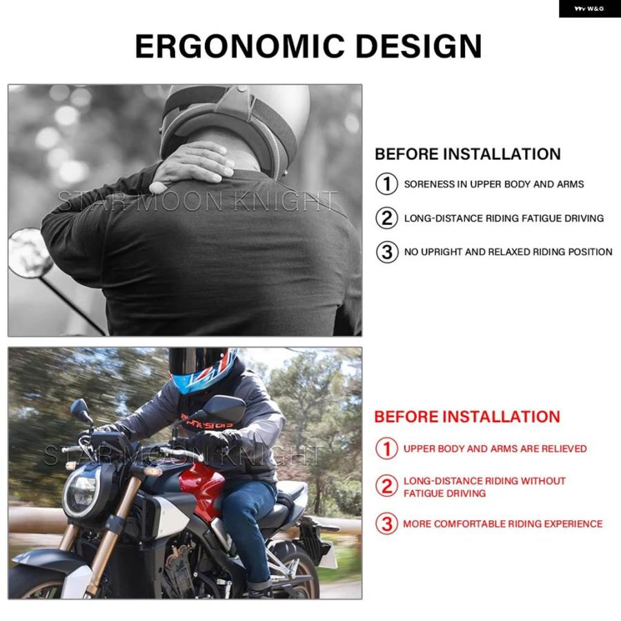 並行輸入品 オフセットライザー付き アダプター ホンダ CB650R 2019 2020 - オートバイ ハンドルバー ライザー クランプ ブレーキ ホースの画像