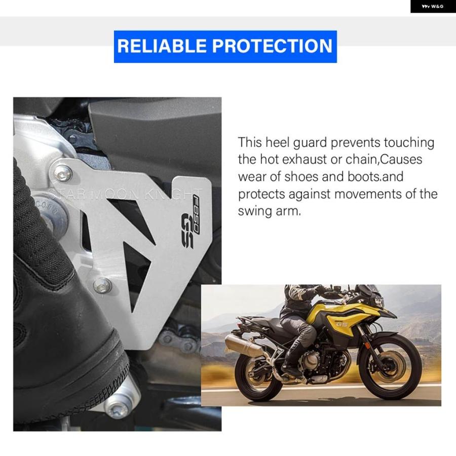 並行輸入品 バイク リアヒールガード BMW F750GS F850GS アドベンチャー F850GS F850GS ADV 2018 - アルミヒールガード フットペグの画像