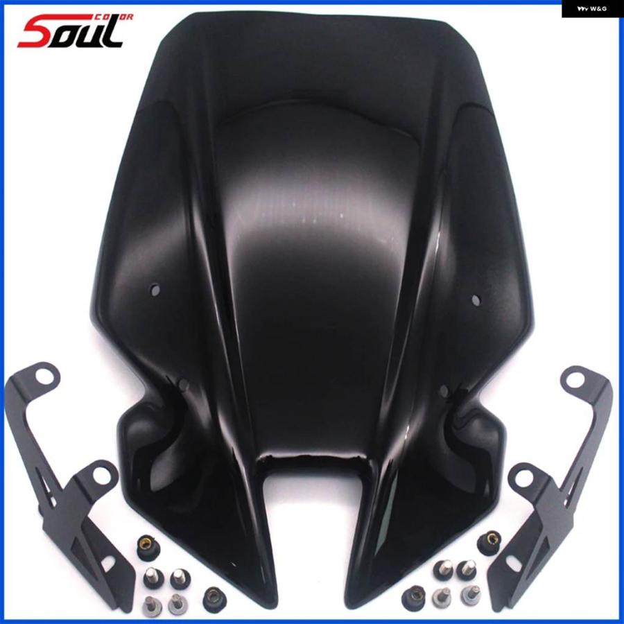 並行輸入品 バイク ブラック フロントガラス バイザー ヤマハ SP MT09 2017 - 20 ダブルバブル FZ9 MT-09 17 18 19 20の画像