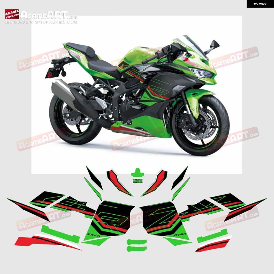 並行輸入品 ZX4RR用 オートバイ ステッカー ZX4R ZX-4R RR 2023 KRT