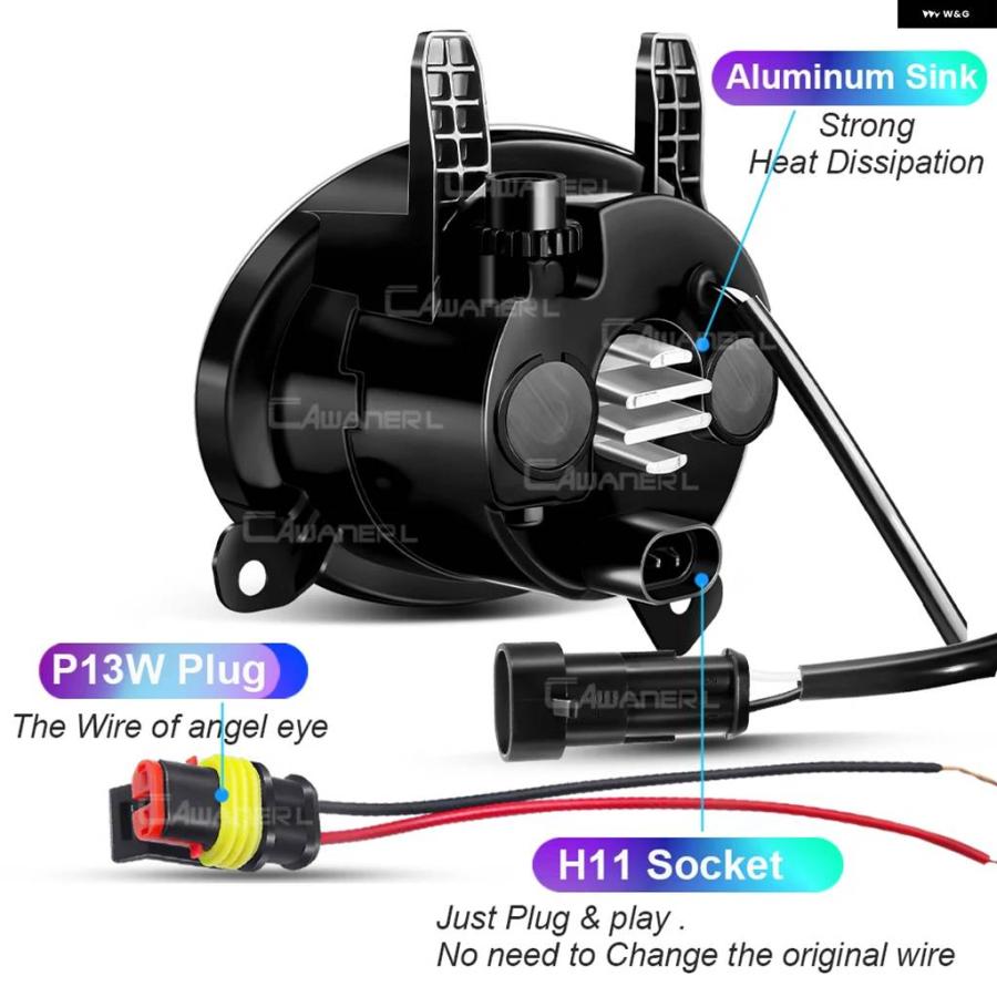 並行輸入品 車用 LED フォグランプ エンジェルアイ DRL ドライビングランプ H11 BMW F33 F32 F36 430I 435I 440I 425D 430D 435D_16