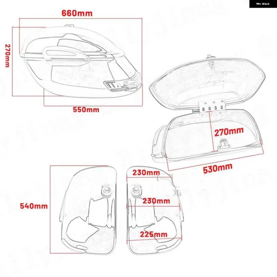 並行輸入品 ハード サドルバッグ サイド ボックス BOULEVARD C50 VOLUSIA 800 C90 C109 MARAUDER 800 M50 INTRUDER LC1500 GZ125_6