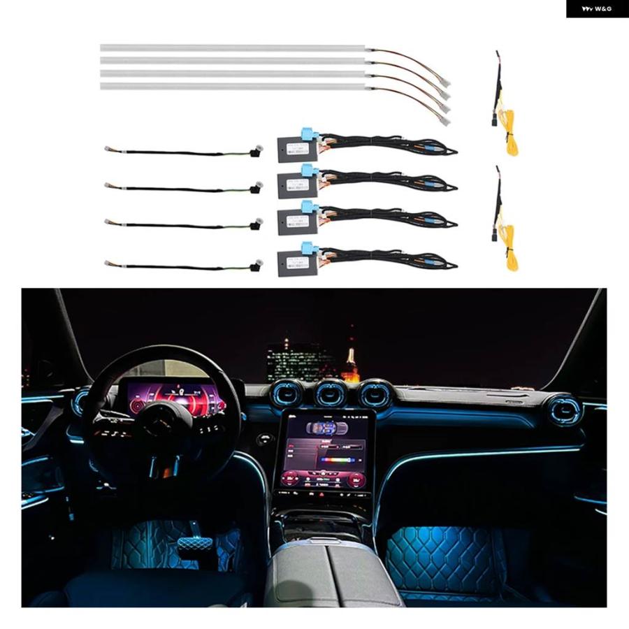 並行輸入品 メルセデス ベンツ C クラス W206 X254 64色 装飾 ダッシュボード LED ムードランプ 2022-2023年式用 アクティブの画像