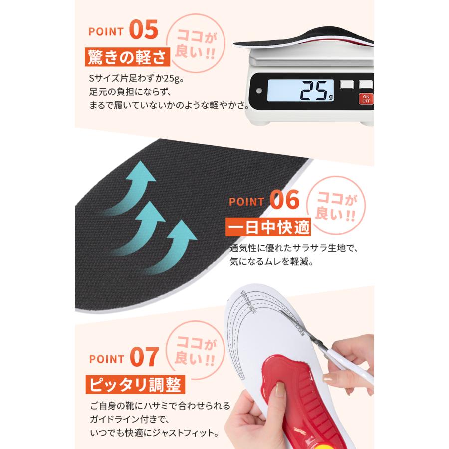 【2点以上で20%OFFクーポン_理学療法士監修】 インソール ハイアーチ アーチ高3.7cm レディース メンズ 扁平足 衝撃吸収 薄型 軽量 ARCH-MAX |  | 05