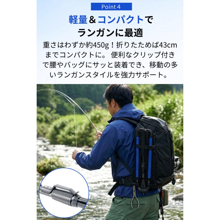 ランディングネット ラバー 水に浮く タモ網 玉網 折りたたみ