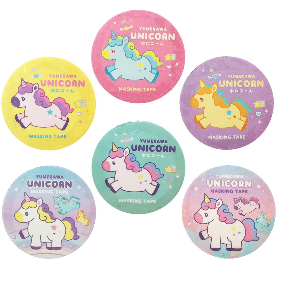 くろゔぁに。　マステオーダー ゆめかわ ユニコーン マステ マスキングテープ 6柄 各1個セット