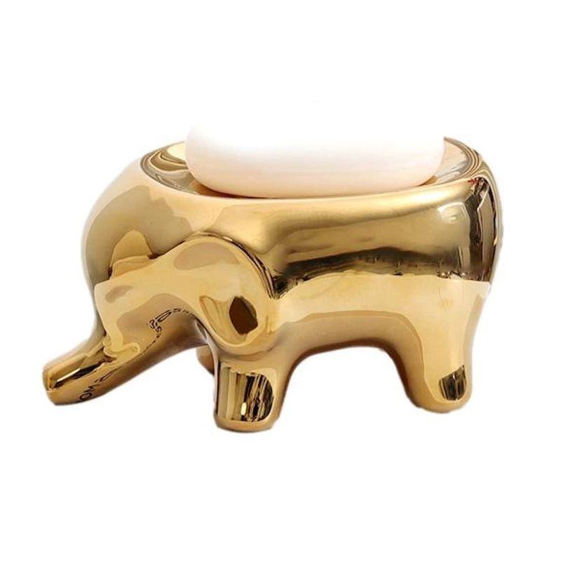 Queenb ゾウ ソープ ディッシュ 石鹸置き 石鹸 ホルダー 象 おしゃれ かわいい 水切り トレイ 石けん 洗顔 スポンジ バスタブ