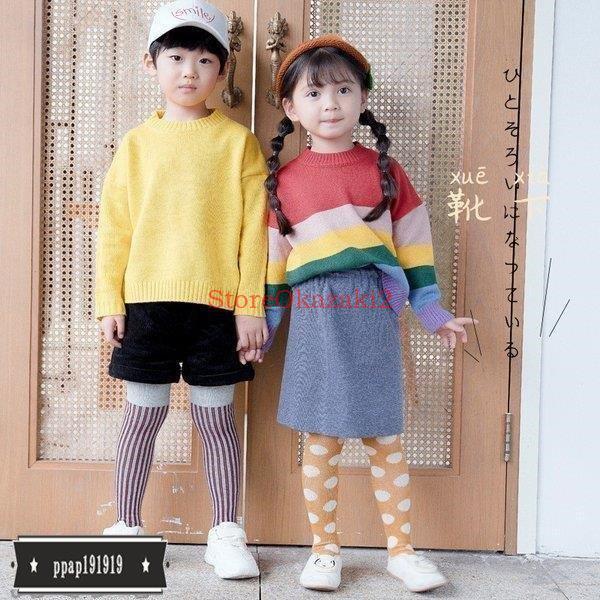 日本 おしゃれ 子供用 タイツ ス トライプ水玉柄 女の子 男の子 キッズ パンスト 子供 カジュアル タイツリソウ 秋と冬 Recomenda Co