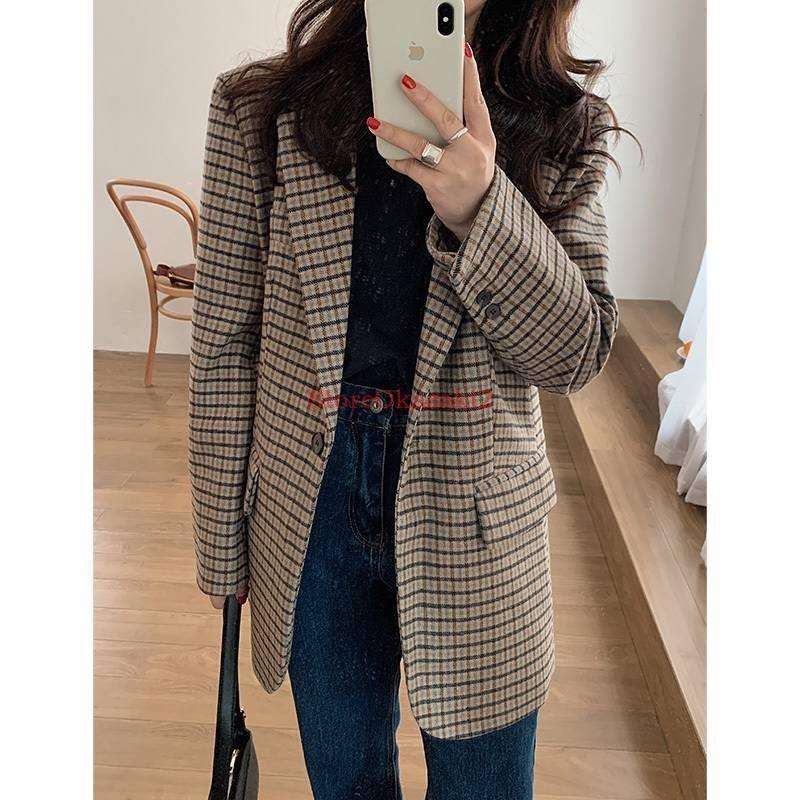 人気の新作 アウター レディース 冬 アウター テーラードジャケット チェック柄 ブラウン きれいめ 上品 きっちり シンプル おしゃれ 大人 通勤 結婚式 冠婚葬祭 卒業式 テーラード ブレザー カラー ブラウン Populationmalawi Org