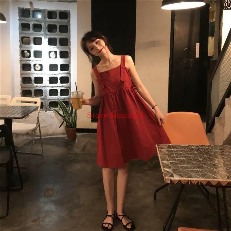人気特価激安 カラードレス スクエアネック レディース ワンピース ミニ丈ワンピース おでかけ 夏 ハイウエスト ノースリーブワンピース ワンピース カラー レッド Www Fattoriabacio Com