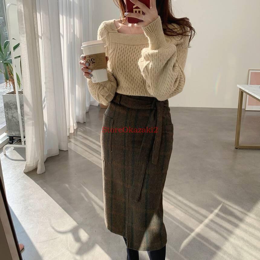 メーカー公式ショップ カーキ クリーム ケーブル編み 冬スクエアネック 秋 長袖 ニット トップス 大人 デート 主役級 おしゃれ ワンカラー シンプル カジュアル 可愛い セクシー 通勤 長袖 カラー クリーム Www We Job Com