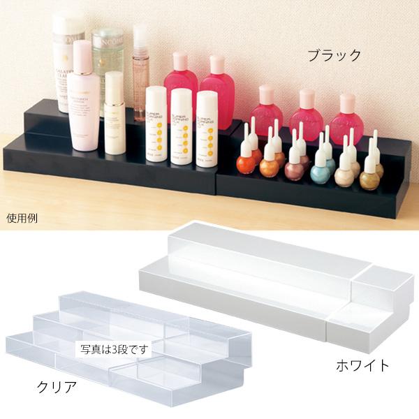 スライド式 卓上ディスプレイ 2段 ひな壇 商品陳列 ホワイト ブラック 透明 クリア Ey 店舗什器pro Com 通販 Yahoo ショッピング