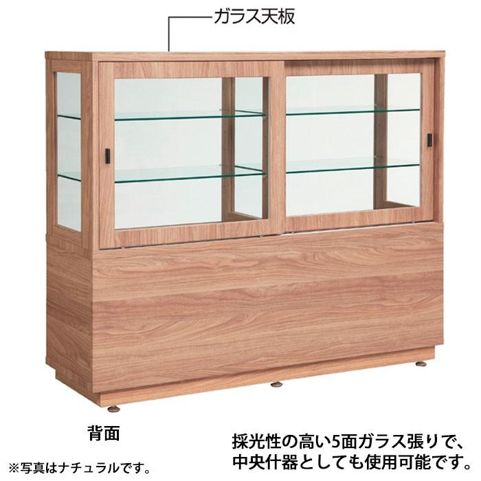ショーケース 木製 コレクションケース 幅130cm 高さ107cm 可動棚4枚付き ナチュラル ダークブラウン|storeplan|02