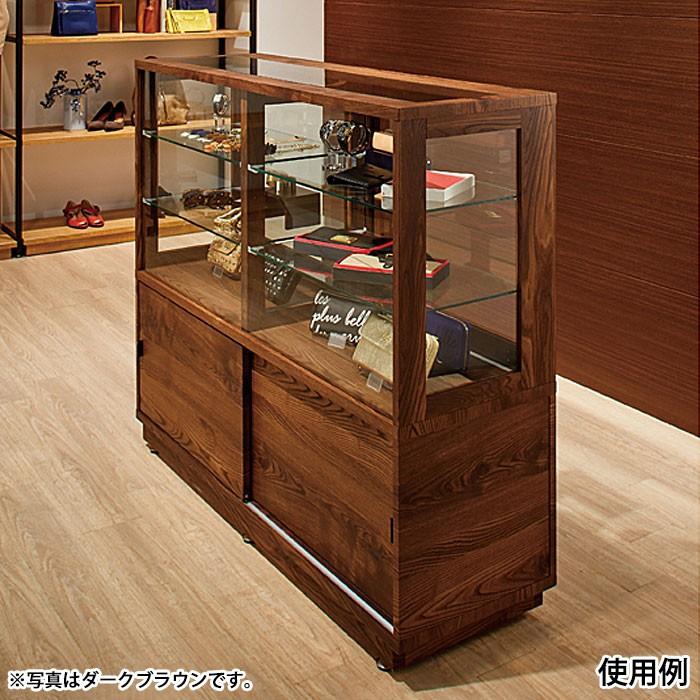 ショーケース 木製 コレクションケース 幅130cm 高さ107cm 可動棚4枚付き ナチュラル ダークブラウン|storeplan|03