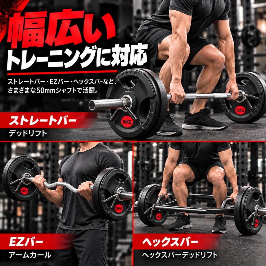 バーベルプレート 50mm ラバープレート 2枚セット 1.25kg 2.5kg 5kg