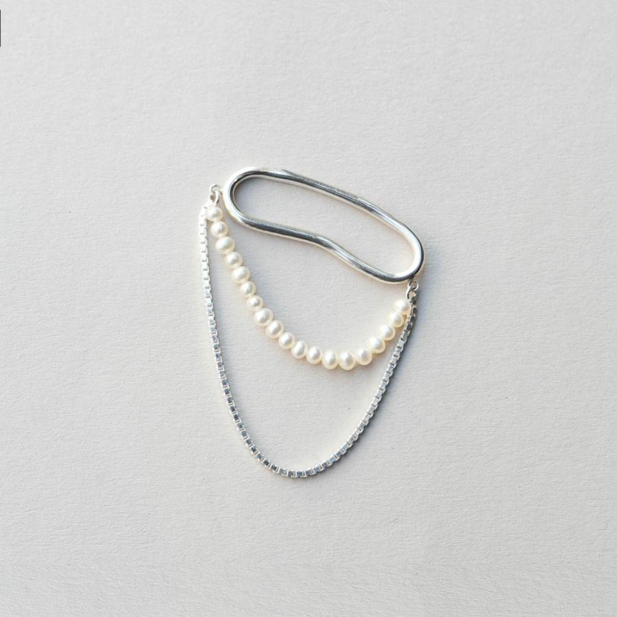 SASKIA DIEZ サスキア ディツ REBL/DIEZ PEARL CHAINED EARCUFF レブル ディツ パールチェーンイヤーカフ シルバー レディース メンズ 片耳用 ブランドの画像