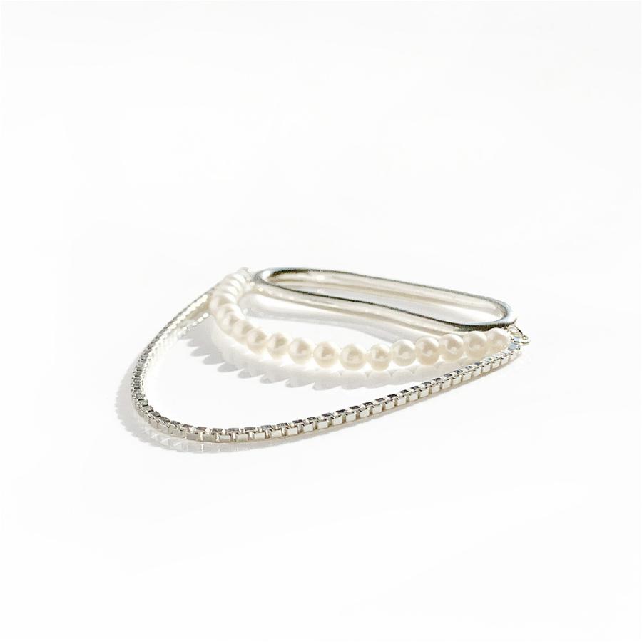 SASKIA DIEZ サスキア ディツ REBL/DIEZ PEARL CHAINED EARCUFF レブル ディツ パールチェーンイヤーカフ シルバー レディース メンズ 片耳用 ブランドの画像