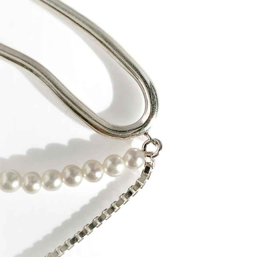 SASKIA DIEZ サスキア ディツ REBL/DIEZ PEARL CHAINED EARCUFF レブル ディツ パールチェーンイヤーカフ シルバー レディース メンズ 片耳用 ブランドの画像