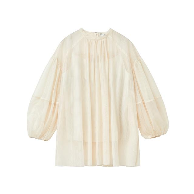 クラネ CLANE シアー チュール バルーン スリーブ トップス SHEER