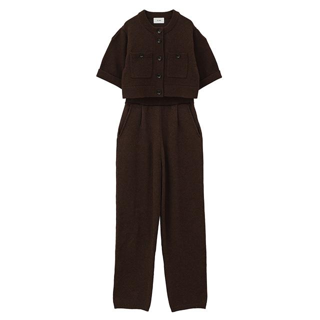 CLANE クラネ ハーフスリーブ ニット トップス & パンツ セット CLANE クラネ ハーフスリーブ ニット トップス & パンツ セット