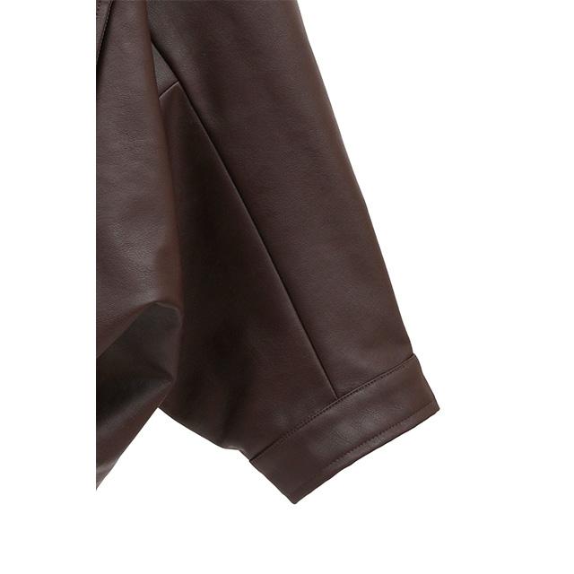 CLANE（クラネ） フェイクレザー バルーン ジャケット FAKE LEATHER