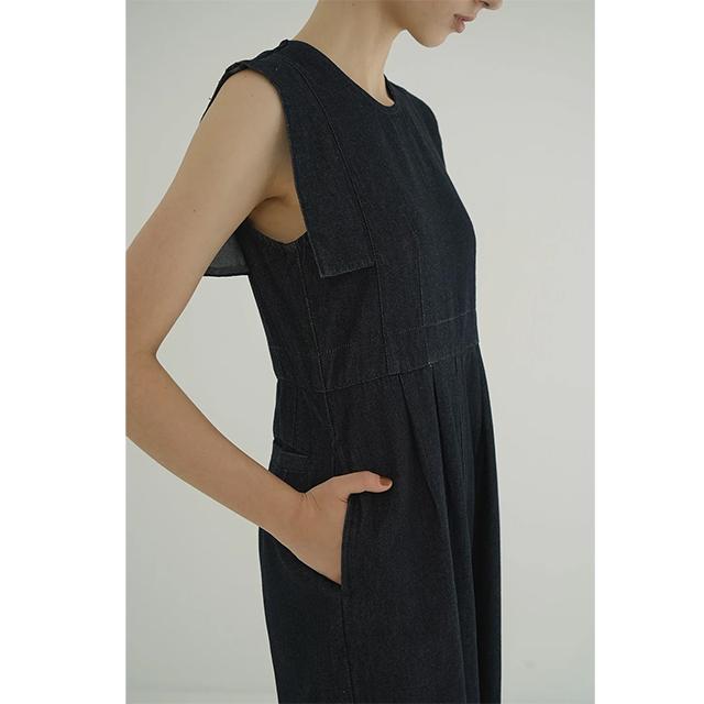 CLANE クラネ スクエアスリーブ デニム オールインワン SQUARE