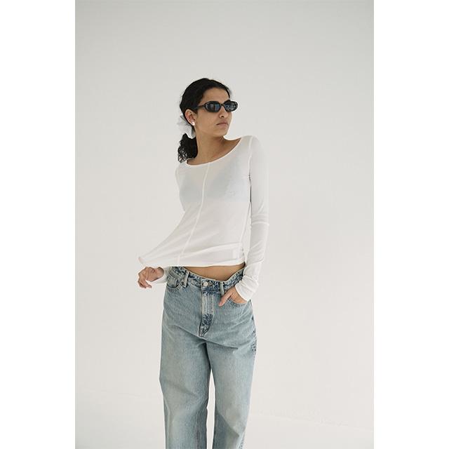 DEEP NECK LADY TOPS サイズ1 セール】DEEP NECK LADY TOPS（Tシャツ/カットソー）｜CLANE