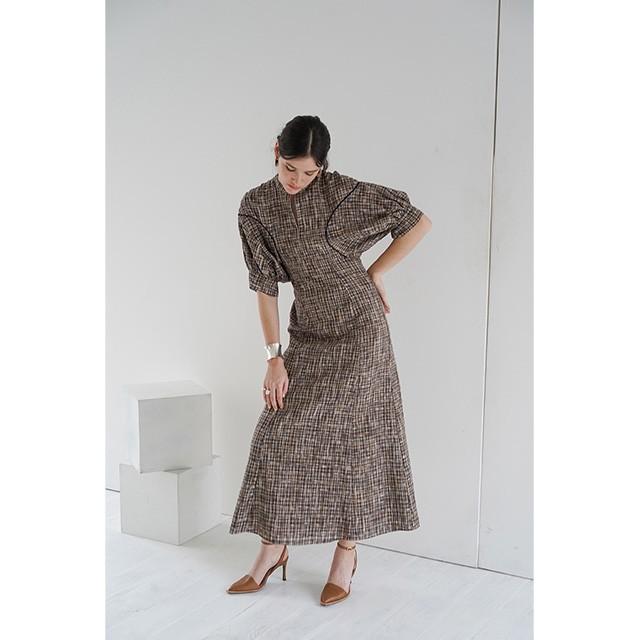 クラネ Clane シースルー チェック アーム ワンピース See Through Check Arm Op 新作 Cn L Op 065 Store Volk 通販 Yahoo ショッピング