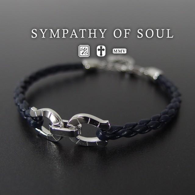 シンパシーオブソウル ブレスレット メンズ レザー 馬蹄 ホースシュー シルバー sympathy of soul｜storevolk