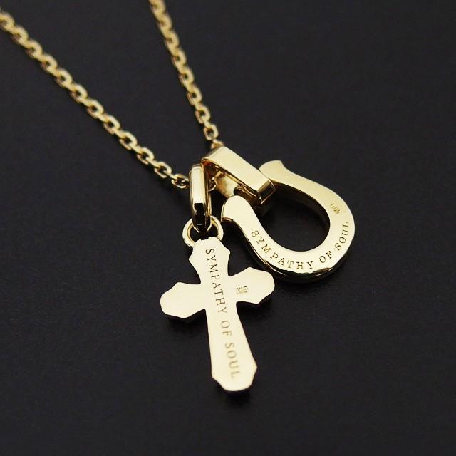 シンパシーオブソウル ネックレス ホースシュー＆クロスネックレス K18