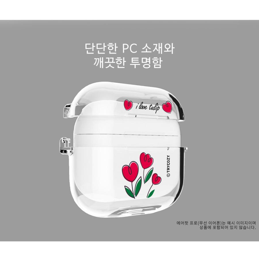 Airpodsproケース イヤホンケース エアーポッズプロ クリア 透明 Pハードケース 韓国 イラスト 手描き チューリップ フラワー ガーリー 英字 ロゴ ナチュラル Sti 304 Hanholic Japanヤフー店 通販 Yahoo ショッピング