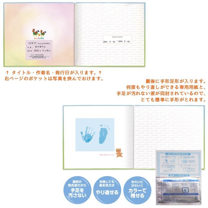 世界に１つ アルバム絵本 たんじょうものがたり 手形足形キット付 出産祝い 写真 赤ちゃん 誕生 手作りアルバム フォト 記録 ママ友 プレゼント ギフト 送料無料 Ab00t こうのとり 通販 Yahoo ショッピング