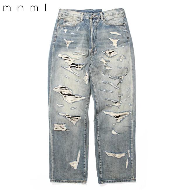 mnml（ミニマル） パンツ Ultra Baggy Distressed Denim Vintage Blue