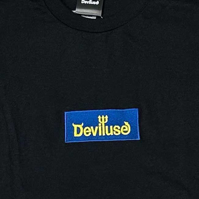 デビルユース Deviluse tシャツ Blue Box Logo T-Shirts Black Navy Green White ショートスリーブ 半袖Tシャツ カットソー メンズ レディース｜stormy-japan｜03