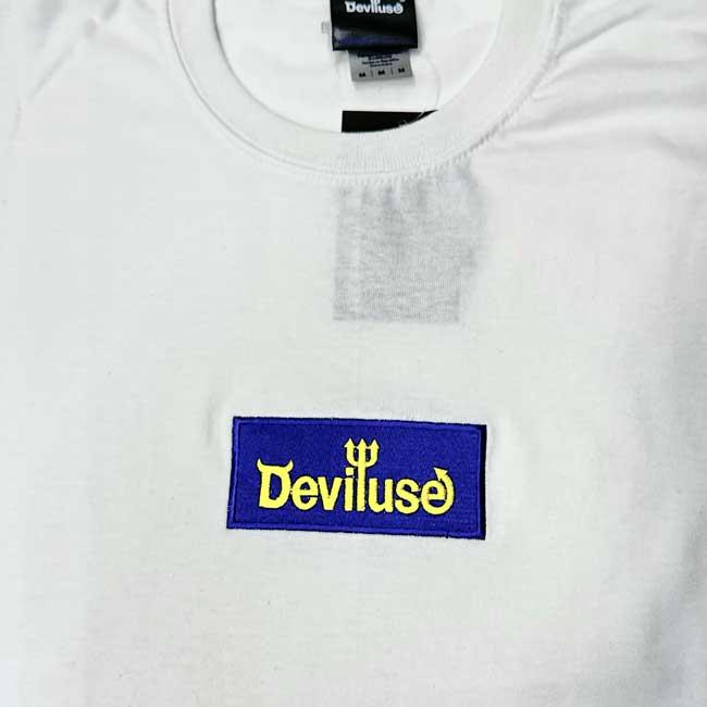 デビルユース Deviluse tシャツ Blue Box Logo T-Shirts Black Navy Green White ショートスリーブ 半袖Tシャツ カットソー メンズ レディース｜stormy-japan｜09