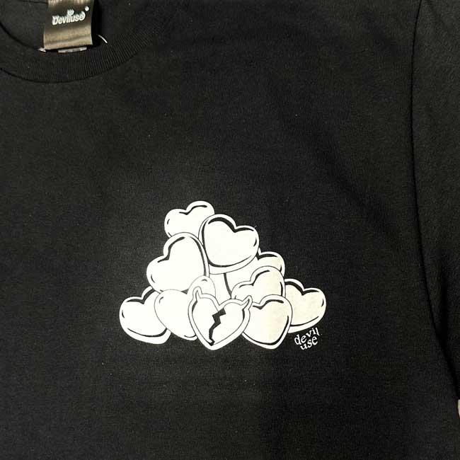 デビルユース Deviluse tシャツ Stack Heart T-Shirts Black Lavender WHite ショートスリーブ 半袖Tシャツ カットソー メンズ レディース｜stormy-japan｜04