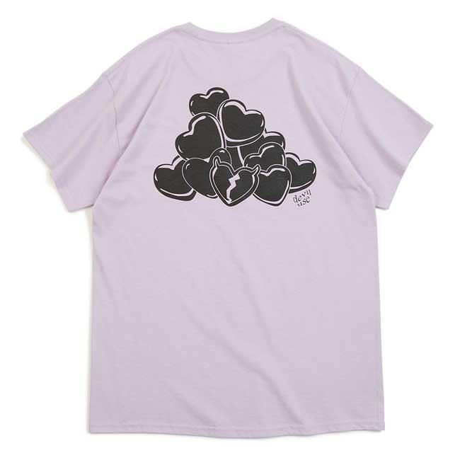 デビルユース Deviluse tシャツ Stack Heart T-Shirts Black Lavender WHite ショートスリーブ 半袖Tシャツ カットソー メンズ レディース｜stormy-japan｜06