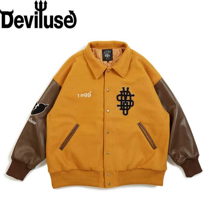 デビルユース Deviluse ジャケット DVUS Stadium JACKET Gold/Brown 