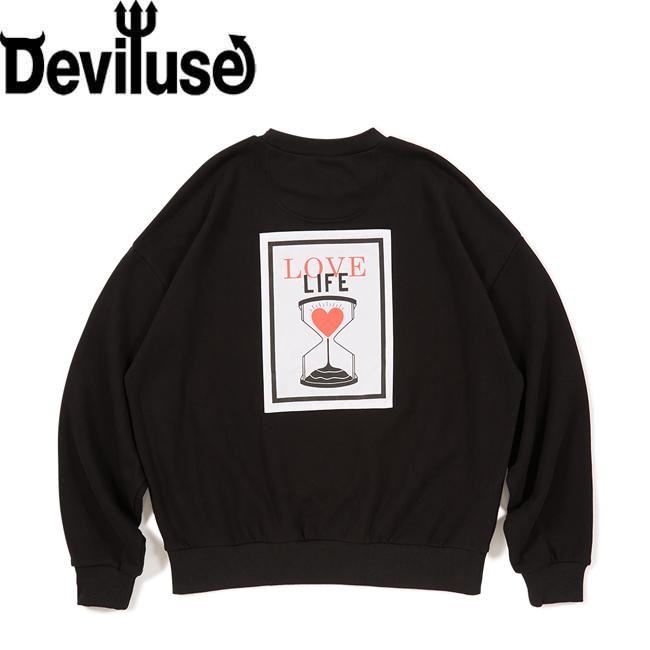 トレーナー Deviluse デビルユース Love Life Crew Neck Sweat Black
