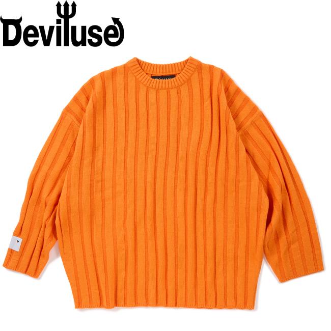 セーター Deviluse デビルユース Bump Knit Crewneck Sweater Orange 