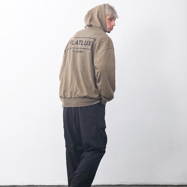 FLATLUX パーカー フラットラックス Distress Zip Hoodie Sweat Purple 