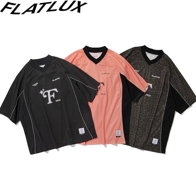 FLATLUX Temper FB-Shirt coral サッカーシャツ FLATLUX（フラットラックス） シャツ Temper FB-Shirt Black Coral