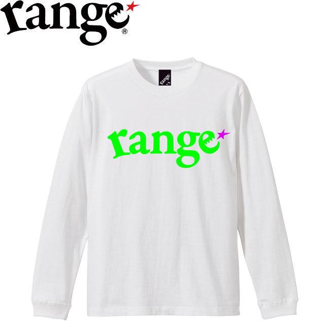 レンジ range tシャツ 長袖 FLUORESCENCE LOGO LS TEE WHITEGREEN