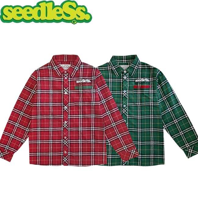 シードレス seedleSs シャツ Combination pocket CHECK SHIRTS Red 