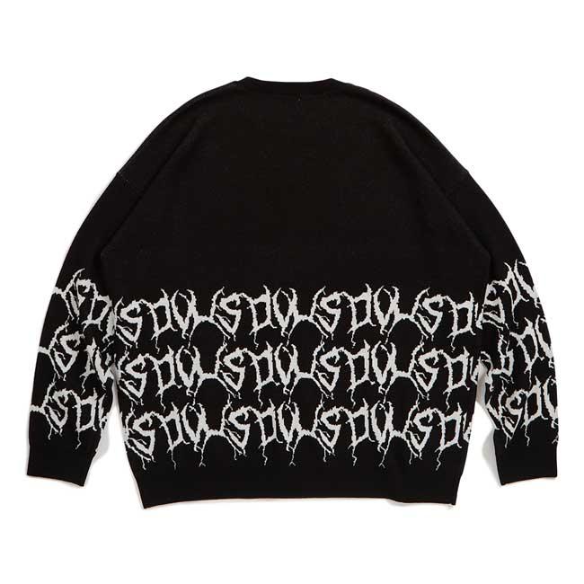 セーター Deviluse デビルユース Brutal Knit Crewneck Sweater Black Gray ニットクルー トップス メンズ レディース｜stormy-japan｜03