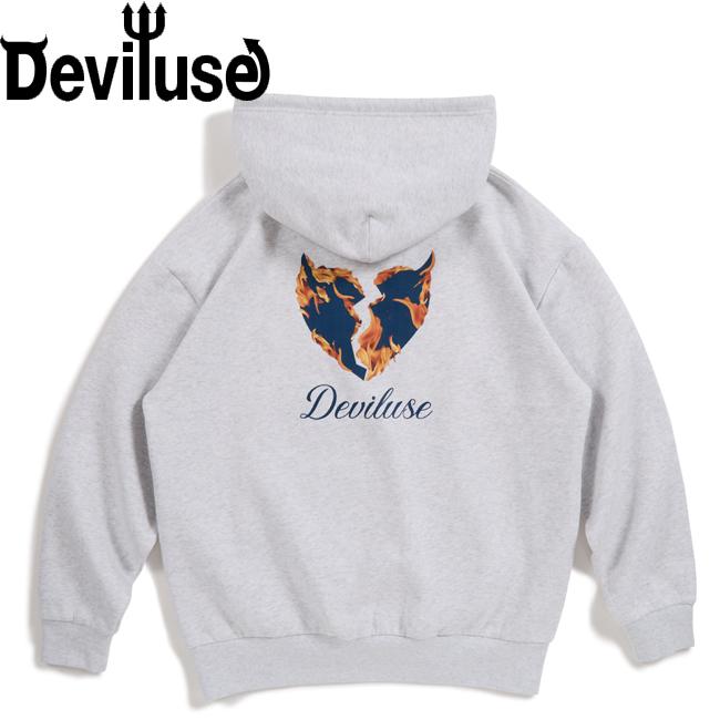 パーカー Deviluse デビルユース Flame Heart Pullover Hooded Sweat